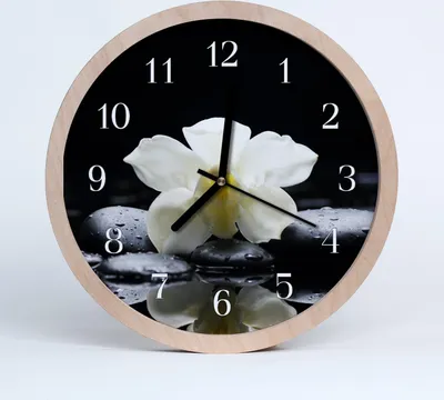 Produktbild von Holzuhr 30fi cm wanduhr - Steine ​​Orchidee Natur