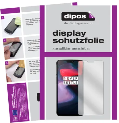 Produktbild von 2x Schutzfolie für OnePlus 6 klar Displayschutzfolie Folie Display Schutz dipos