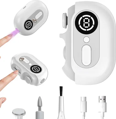 Produktbild von Elektrischer Nagelknipser für Senioren & Kinder – 4-in-1, 2 Geschwindigkeiten, Magnetdeckel, Nagelstaub-Sammlung, USB-Aufladung, sicher