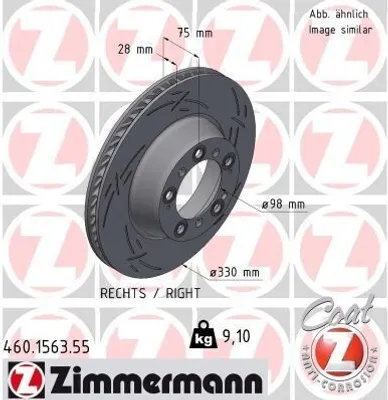 Produktbild von ZIMMERMANN Bremsscheibe Hinten Rechts für PORSCHE 911 (996) 330mm 460.1563.55