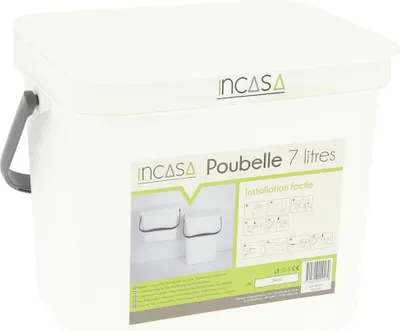 Produktbild von Wandmülleimer 7 Liter Weiß - Incasa