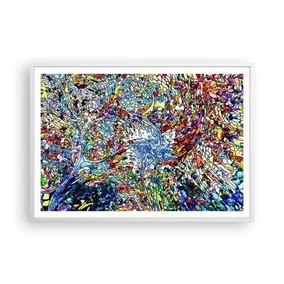 Produktbild von Gerahmtes Poster - Weißer Rahmen - Abstraktion modern - 100x70 cm - Wand Bild - Wanddeko - Wandbilder - Kunstposter - Wandposter - Bilderrahmen - Bilder - Kunstdruck - Wandbild - P2WAA100x70-4045