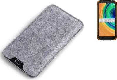 Produktbild von K-S-Trade Filz Handyhülle kompatibel mit Doogee S59 Schutzhülle Filztasche Filz Tasche Case Sleeve Handy Hülle Filzhülle grau