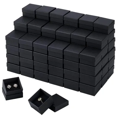 Immagine prodotto di Scatole regalo, scatole per anelli, 100 pezzi, 5x5x3 cm, per gioielli, colore nero