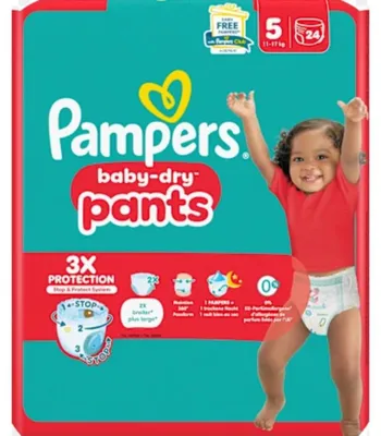 Produktbild von Pampers Baby-Dry Pants Gr.5, Single Pack, 11-17kg (24 Stk)