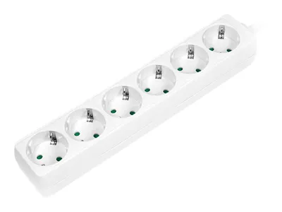 Immagine prodotto di Presa Logilink a 6 vie con contatto di terra, bianco