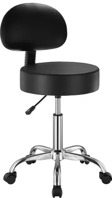 Obrázek produktu pro Výškově nastavitelná otočná židle Sedlová židle na kolečkách - s opěradlem - Nosnost až 204 kg - Ergonomická kancelářská židle