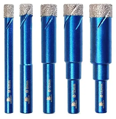 Zdjęcie produktu dla Wiertła diamentowe zestaw 5 szt. 6 8 10 12 14 mm do płytek porcelany
