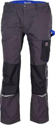 Obrázek produktu pro TERRAX WORKWEAR Pánské pracovní kalhoty do pasu, tmavě šedá/královská, barva:tmavě šedá/královská, velikost:58