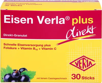 Immagine prodotto di Ferro Verla plus direct granules sticks per una sana emopoiesi, 30 pz. Bustina