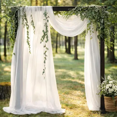 Querbehang-Gardine 76x800 cm, weiß, transparent, Polyester