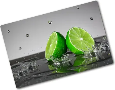 Produktbild von Tulup Glas Herdabdeckplatte - 80x52 cm - Glaskeramikkochfeld-Abdeckung Spritzschutz Glasabdeckplatte - Einteilig - Essen & Getränke - Limette im Wasser - Grün