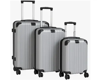 Produktbild von Koffer Kofferset Reisekoffer Hartschalen Trolley Handgepäck1 Set: M-L-XL, silber
