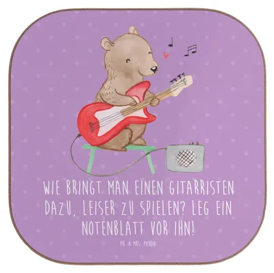Produktbild von Mr. & Mrs. Panda Untersetzer für Gläser Gitarren Trick - Lavendeltraum - Geschenk, Musik, Coaster, Instrument, Tasse, Akustik, Liebe, Holzuntersetzer, Lernen, Freiheit