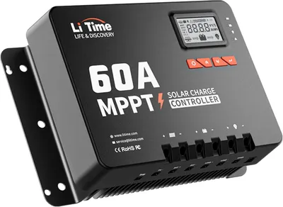 Immagine prodotto di Regolatore di carica solare MPPT da 60A con Bluetooth e display LCD, compatibile con batterie al litio