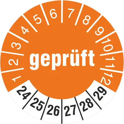 Produktbild von 200 Prüfpetiketten  2024-2029 30 mm Prüfplaketten