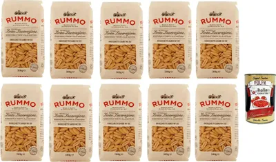 Produktbild von Rummo Gnocchetti sardi N°63 Pasta Lenta Lavorazione Teigwaren aus Hartweizengrieß Bronze-Zeichnung 10x 500g + Italian Gourmet polpa 400g