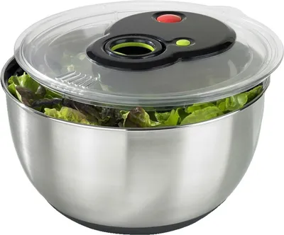 Produktbild von Salatschleuder - 2-in-1 - 4,5 Liter - Edelstahl - Schwarz