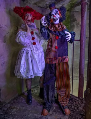 Produktbild von Dämonen Clown animierte Dekofigur 170 cm - Einheitsgröße