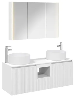 Produktbild von vidaXL Badezimmerschrank-Set 4 pcs Weiß 103,5 x 15,5 x 70 cm