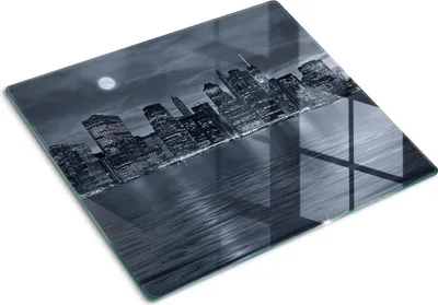 Obrázek produktu pro Kryt varné desky – Kryt na indukční desku – Ochranná skleněná deska – 60x52 cm – Skleněné ochranné desky na sporák –Tvrzené sklo –New York v noci