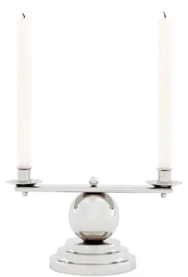 Produktbild von Casa Padrino Luxus Kerzenhalter Silber 34 x H. 16,5 cm - Designer Accessoires