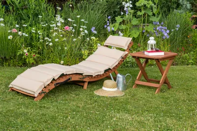 Produktbild von Merxx 3tlg. Set Ipanema Liege - Farbe: braun/grün/beige - Maße: 178 cm x 54 cm x 70 cm; 1x 25177-011 + 1x 25153-010