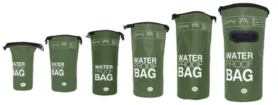 Produktbild von DonDon wasserdichter Outdoor Dry Bag Trockentasche mit Riemen - oliv 20 Liter