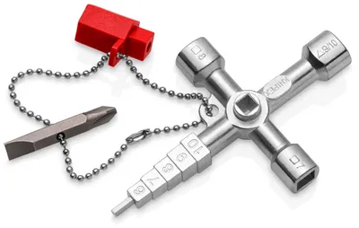 Produktbild von Knipex 00 11 04, Edelstahl, Edelstahl, 2 Bein(e), 4 Kopf/Köpfe, Kreis, Quadratisch, Dreieck, 5,7,8 mm