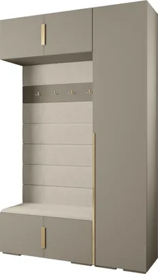 Produktbild von MEBLE KRYSPOL Inova 1 Möbelset Garderobe, 236,7x150x47cm - Kaschmir, Manila 02, Gold
