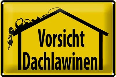 Produktbild von Blechschild Warnschild 30x20cm Vorsicht Dachlawinen
