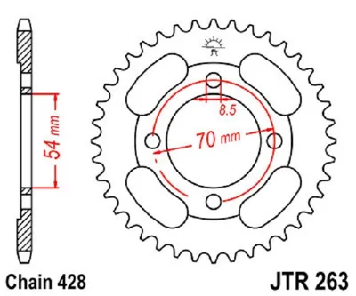 Produktbild von JTSPROCKETS hinten JTR263.34 Kettenrad