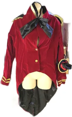 Produktbild von Smiffys Zirkusdirektor Kostüm Rot Jacke Kragen Mini-Zylinder Sports Größe L