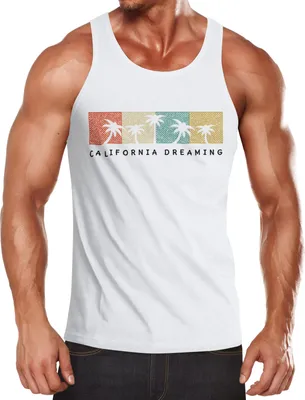 Produktbild von Herren Tank Top California Dreaming Summer Party Palmen Palms Retro Neverless® M