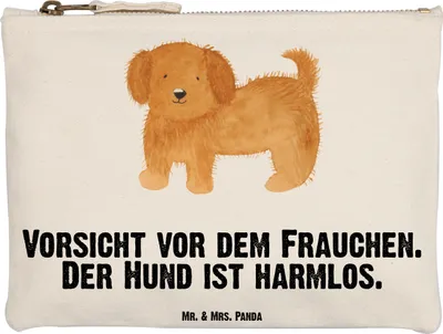 Produktbild von Mr. & Mrs. Panda pencil case Hund Flauschig Grösse XL Große - Weiß - Geschenk, Niedlich, Federtasche, Schlampermäppchen, kosmetiktäschchen, Frauchen, Kosmetiktasche, Etui