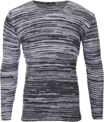 Produktbild von Reslad Strickpullover Herren-Pullover Melange Look Grobstrick-Pulli RS-3125 Schwarz S
