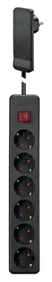 Produktbild von nvb 105670 Steckdosenleiste mit Schalter Schwarz Flachstecker 1 St.