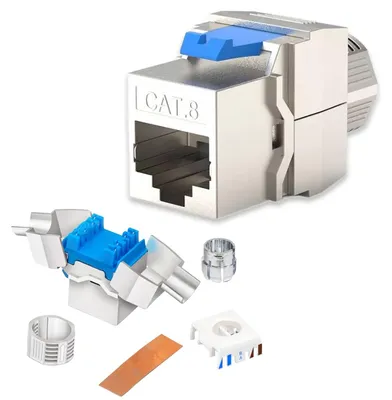 Produktbild von Keystone Jack Modul CAT8 CAT8.1 RJ45 STP Buchse 40Gbit Metall Gehäuse geschirmtAuswahl:Keystone CAT8/CAT8.1;Menge:12 Stück