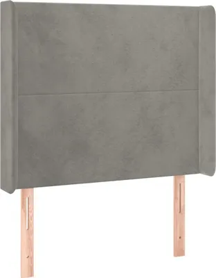 Produktbild von vidaXL Kopfteil mit Ohren Hellgrau 103x16x118/128 cm Samt