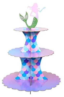 3-stufiger Cupcake-Ständer aus Karton, rund, 37 cm hoch