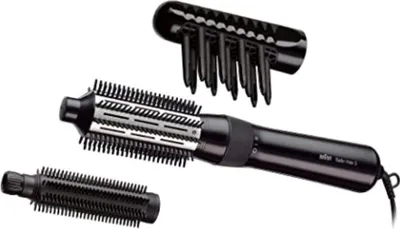 Produktbild von Braun Warmluft-Lockenbürste atin Hair 3 AS 330 inklusive Kamm- und Bürstenaufsatz schwarz