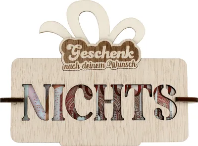 Produktbild von Holzverpackung für Geldgeschenk NICHTS