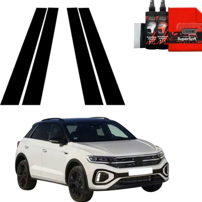 Obrázek produktu pro 4v1 Černá ochranná fólie Grizz Protector pro sloupek B – Volkswagen T-Roc (2021–2025)