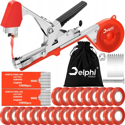 Produktbild von Delphi Tools | Tapener Pflanzenbinder - Gartenwerkzeug - 25x Klebeband - 20000 Heftklammern 604C