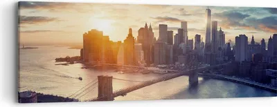 Produktbild von Bild auf Leinwand - Leinwandbild - New York Stadt - 90x30cm - Wand Bild - Wanddeko - Wandbilder - Leinwanddruck - Bilder - Kunstdruck - Wanddekoration - Leinwand bilder - Wandkunst - AB90x30-3733