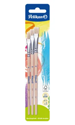Zdjęcie produktu dla Pelikan 700375 Zestaw pędzli z włosia Pelikan 613 F, 3 szt., asortyment