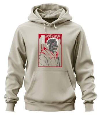 Imagen del producto de Sudadera con capucha uni, estilo anime, con diseño de Ryomen Sukuna de Jujutsu Kaisen, color , estética demoníaca, talla M