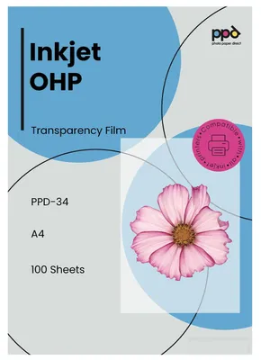 Produktbild von PPD 100xA4 Inkjet Premium Overheadfolie für vollfarbige Ausdrucke in höchster Qualität PPD-34-100