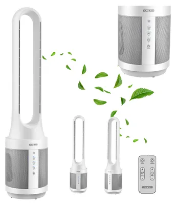 Obrázok produktu pre Echos® Ventilátor s vežou Stolový ventilátor s diaľkovým ovládaním - tichý ventilátor Oscilačný stolový ventilátor - diaľkové ovládanie Dotykový displej Časovač Veľmi tichý
