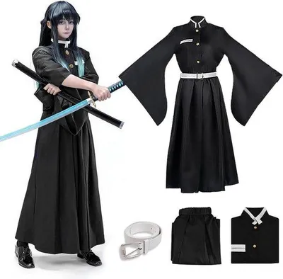 Produktbild von Anime Kostüm für Giyuu, Shinobu, Mitsuri, Muichiro, Tanjiro, Nezuko und Zenitsu - Cosplay Outfit für Karneval, Halloween und Anime Conventions mit Kimono Uniform